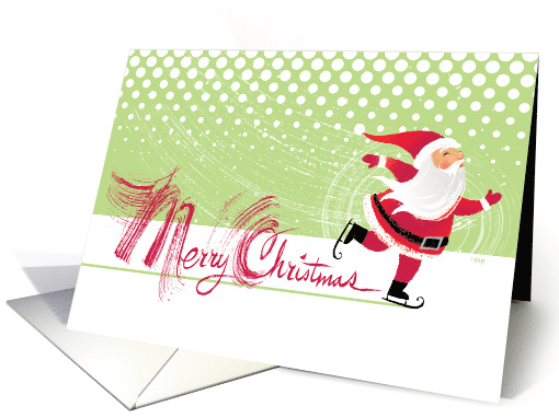 Cute Skating Santa Christmas Hand Lettered card (1496882)