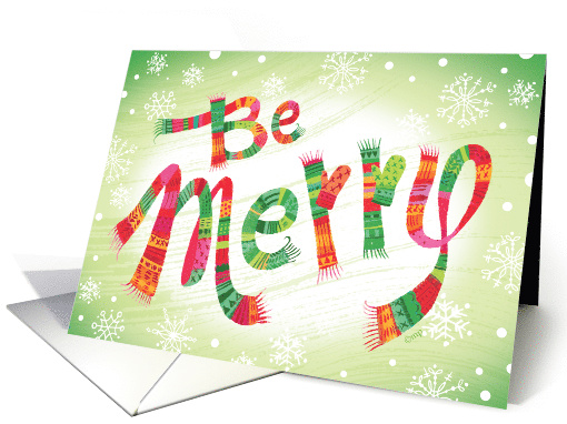 Be Merry Scarves Mittens Christmas card (1496898)
