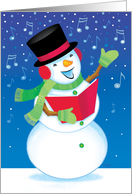 Singing Snowman Christmas Wish Carol Music card