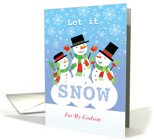 Godson 3 Snowmen Let It Snow Christmas card (1502404)