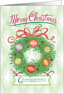 For Grandparents with Snowflake Ornaments Merry Christmas card