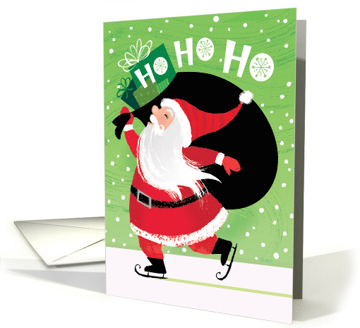 For My Mailman Cute Skating Santa card (1504960)