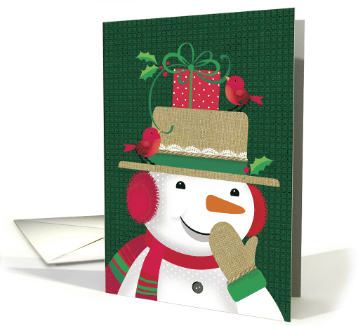 Teacher Snowman With Red Birds Happy Holidays card (1505672)