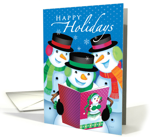 Humorous Snowmen Reading a Snowgirl Magazine Happy Holidays Uncle card