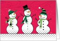 Red Green Snowmen Christmas card