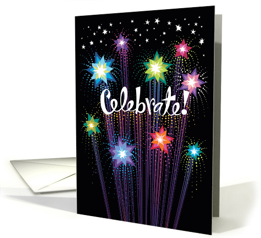 Stars Fireworks Celebrate Birthday Night card (1508208)