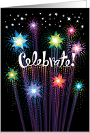 Stars Fireworks Celebrate Birthday Night card