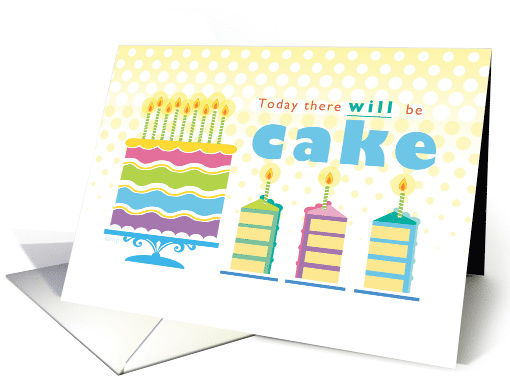 Birthday Cake Celebrate Yellow Blue card (1508236)