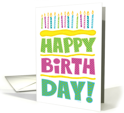 Three Layered Birthday Cake Happiness Hand Lettered card (1508324)