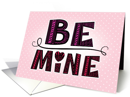 Be Mine Hearts Happy Valentines Day Red Pink card (1509492)