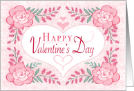 Wife Pink Roses Happy Valentines Day Red Pink White Heart card
