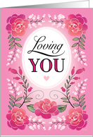 Pink Roses Happy Valentines Day Red Pink White Heart card