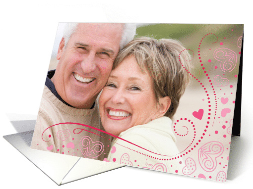 Life Partner Scroll Heart Valentine Custom Photo card (1510566)