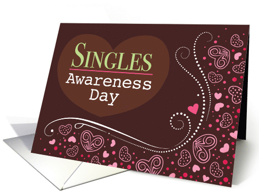 Heart Polka Dots Singles Awareness Day Chocolate February 15 card