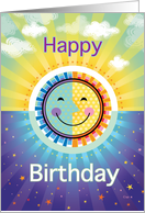 Sister Bright Sun Polka Dots Happy Birthday Day Night card