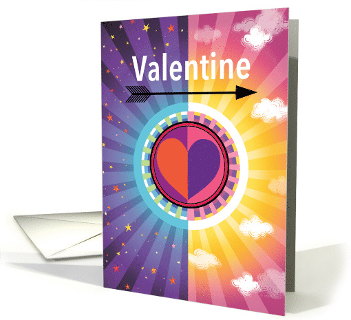 Bright Heart Valentine Night Day Arrow card (1511084)