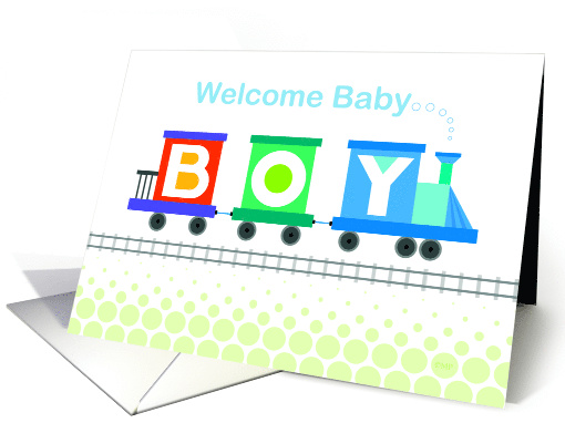 New Baby Boy Congratulations Train Blue card (1511786)