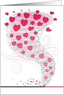 Pink Red Hearts Valentine Whirlwind Be My Valentine card