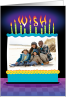 Happy Birthday Cake Thank You Wish Candles Custom Photo card