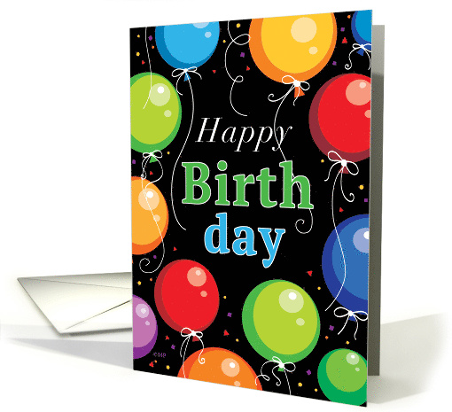 Happy Birthday Balloons Confetti Business card (1514614)