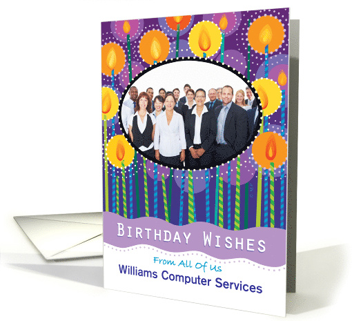 Business Happy Birthday Candles Custom Photo card (1515278)