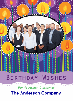 Business Happy Birthday Candles Custom Photo Customer
