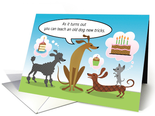 Old Dog Humor Happy Birthday Cake Cupcake card (1515386)