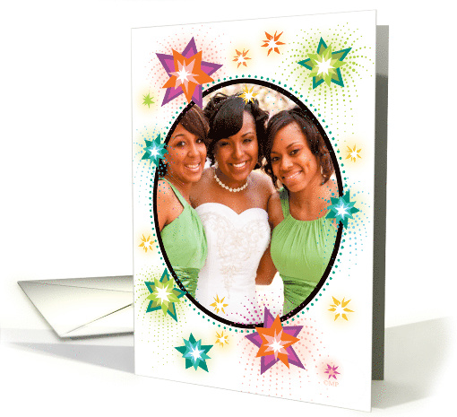 Thank You Fireworks Stars Custom Photo card (1515438)