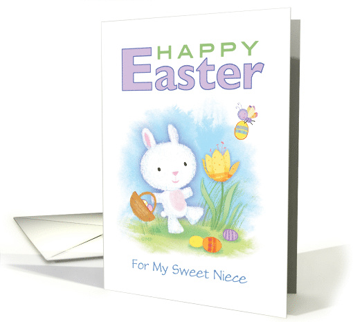 Happy Easter Cute Bunny Basket Eggs Vignette card (1515916)