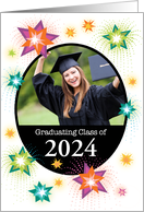 Graduation Party Invitation Fireworks Custom Photo And Year card