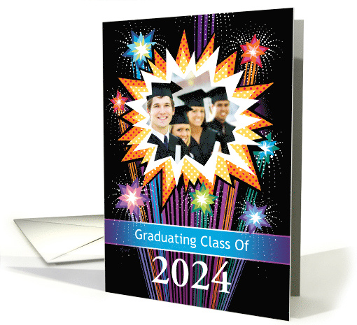 Graduation Party Invitation Colorful Fireworks Custom... (1516216)