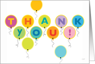 Thank You For Coming To My Birthday Party Colorful Floating Balloons card