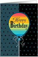 Happy Birthday Striped Balloon Business card