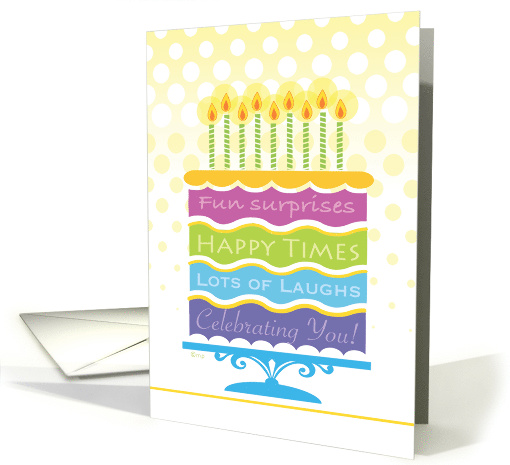Happy Birthday 4 Layer Cake and Candles Business card (1528854)