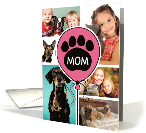 Happy Birthday Balloon From Pet to Mom Custom Photo card (1529364)