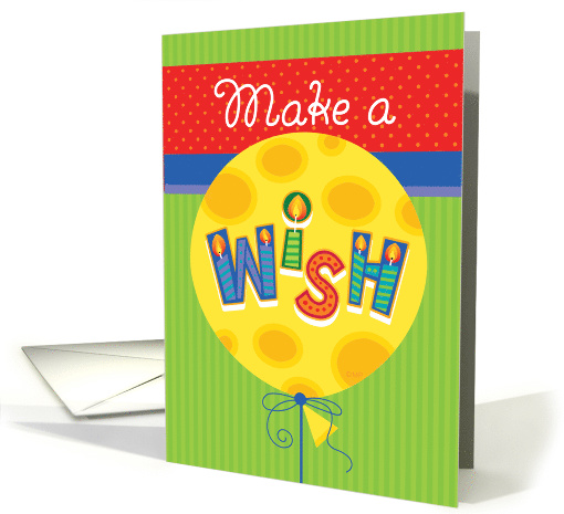 Happy Birthday Balloon Make A Wish card (1530278)
