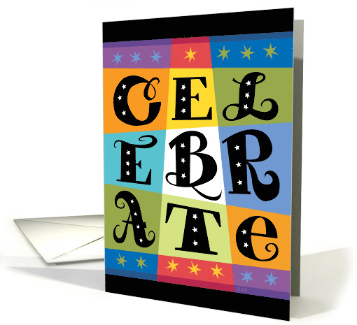 Birthday Celebrate Stars Hand Lettered Business card (1530314)