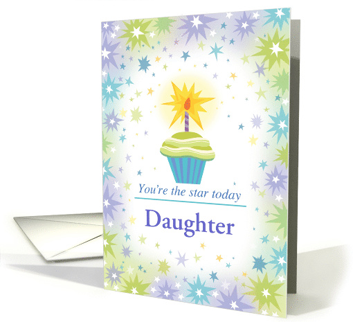 Birthday Cupcake with Stars Custom Daughter card (1540018)