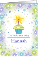 Birthday Cupcake with Stars Custom Hannah H card
