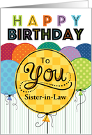 For Sister-in-Law Happy Birthday Bright Balloons card