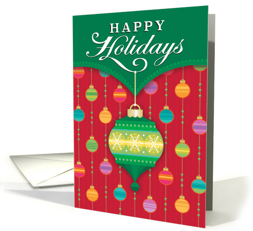 Business Happy Holidays Ornament Snowflakes Corporate card (1551928)