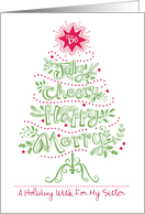 Sister Christmas Tree Jolly Cheery Happy Merry card