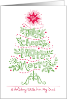 Dad Christmas Tree Jolly Cheery Happy Merry card