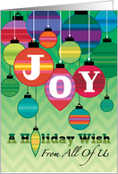 From All Of Us Business Holiday Wish Christmas Joy Ornaments card