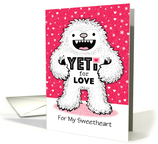 Sweetheart Valentine's Day Cute Yeti Abominable Snowman Humor card