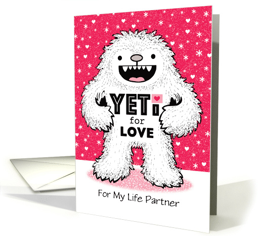 Partner Valentine's Day Cute Yeti Abominable Snowman Humor card