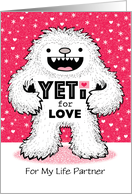 Partner Valentine’s Day Cute Yeti Abominable Snowman Humor card