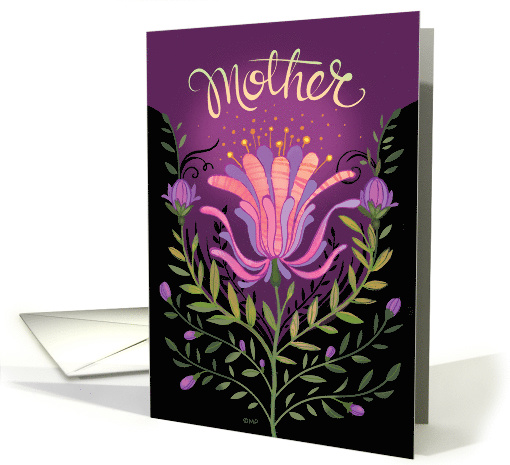 Mother's Day Flower for Mother Pink Purple card (1567186)