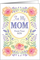 Mother’s Day Pink Roses for Mom from Son card