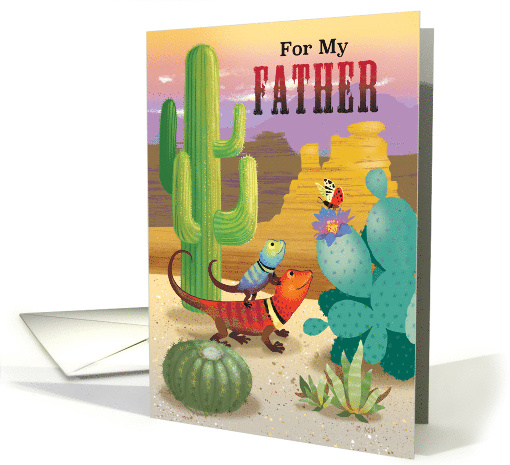 Father's Day Lizards Cactus Succulent Desert Mesa card (1570562)